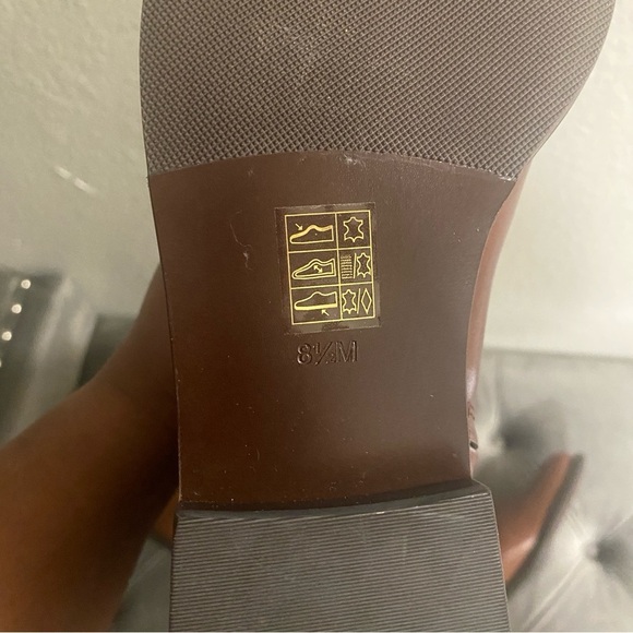 NWOB Tory Burch 'Derby' Leather Riding Boots In Saddle Brown - Size 8.5 - Picture 11 of 16